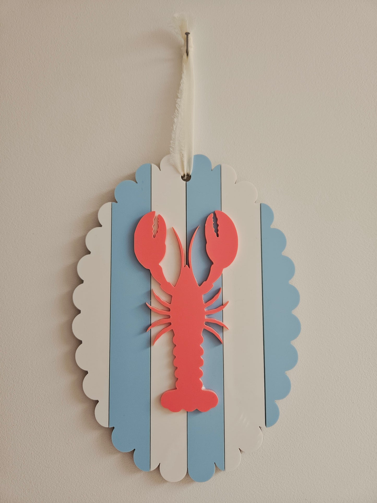 Cadre feston "LE HOMARD" - Bleu & blanc