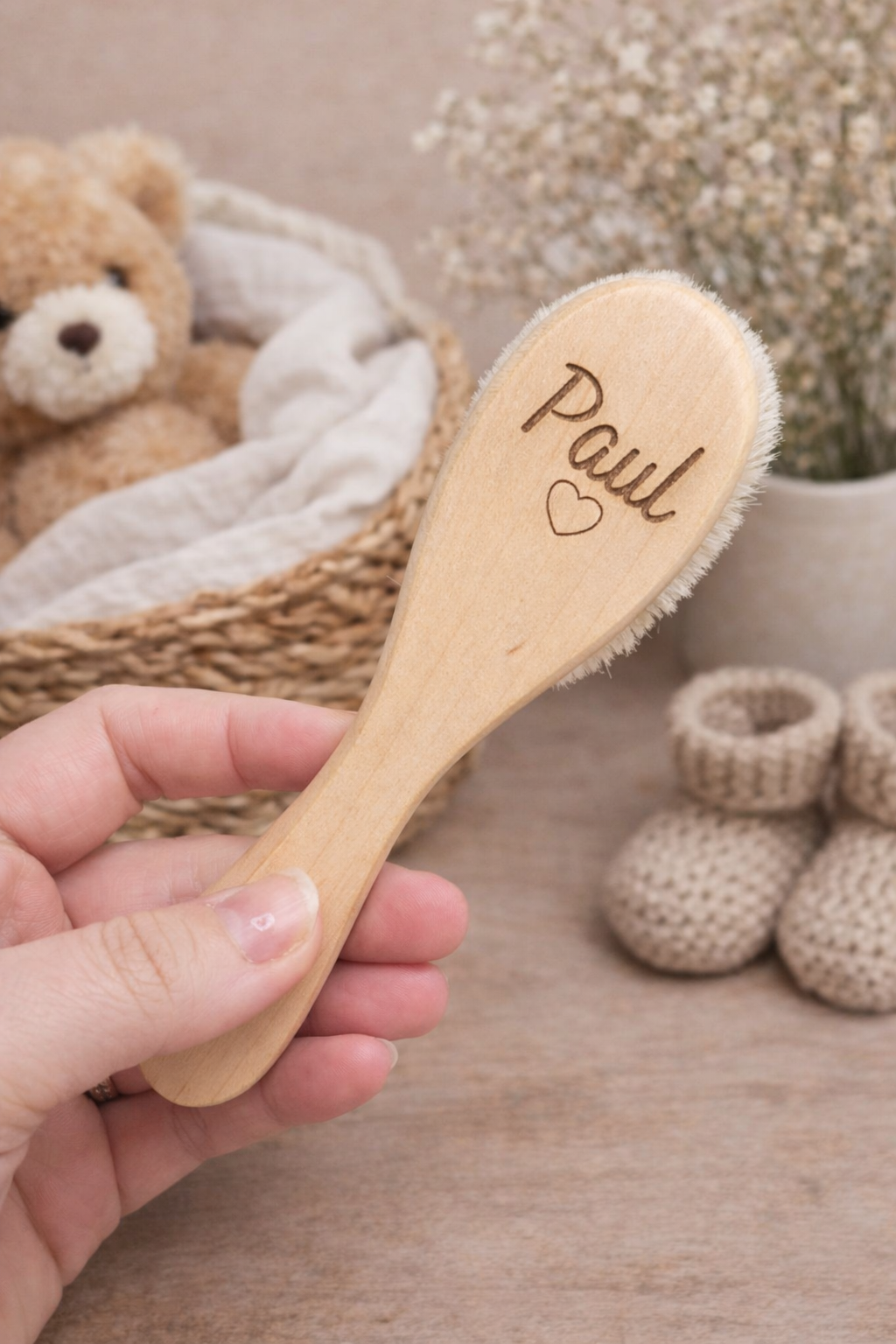 Brosse douce pour bébé personnalisée