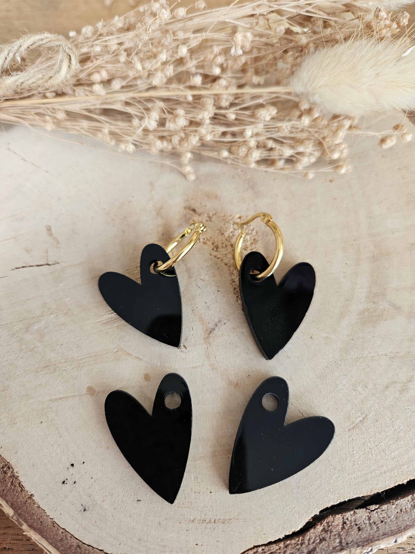 Pampilles interchangeables - par 2 - AMBRE - noir