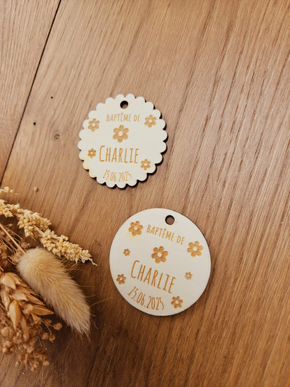 Etiquette personnalisée en bois MARGUERITTE