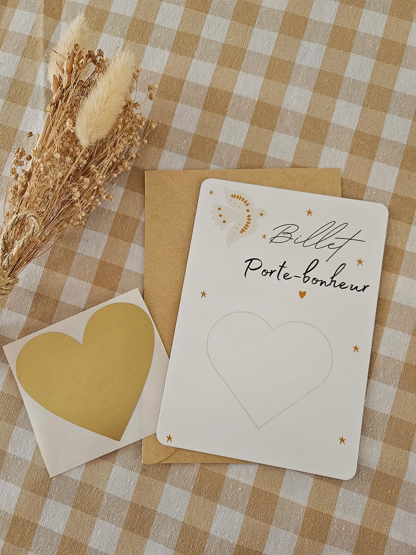 Carte à gratter - billet porte bonheur - à personnaliser - carte de voeux annonce grossesse  annonce mariage - cadeau anniversaire demande mariage marraine parrain mamie papy témoin