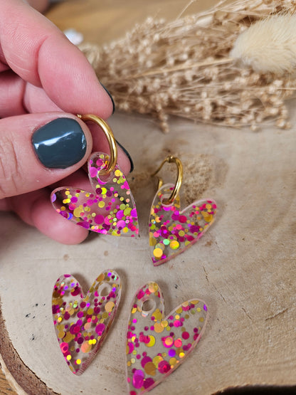 Pampilles interchangeables - par 2 - AMBRE - ROUGE MULTI COULEURS