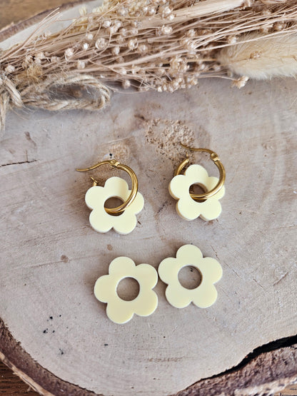 Pampilles interchangeables - par 2 - ZELIE - JAUNE PASTEL