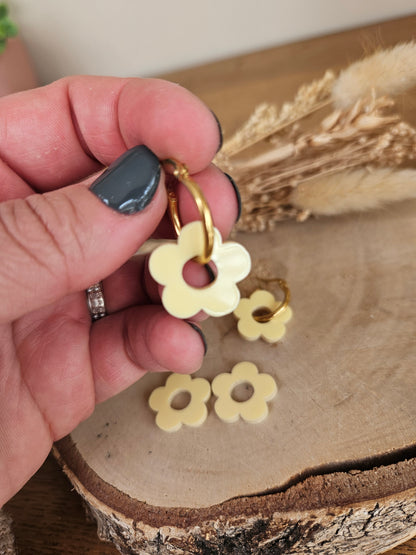 Pampilles interchangeables - par 2 - ZELIE - JAUNE PASTEL