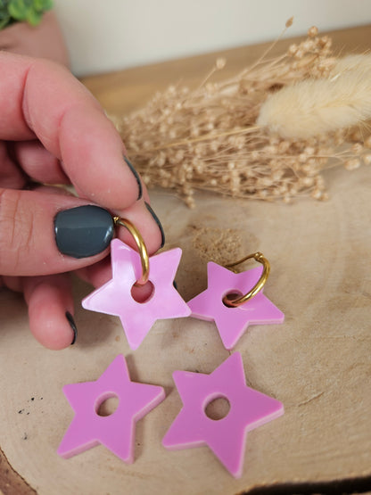 Pampilles interchangeables - par 2 - STAR  - MAUVE LAVANDE