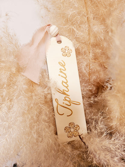 Marque page bois - personnalisé - léopard - initiale