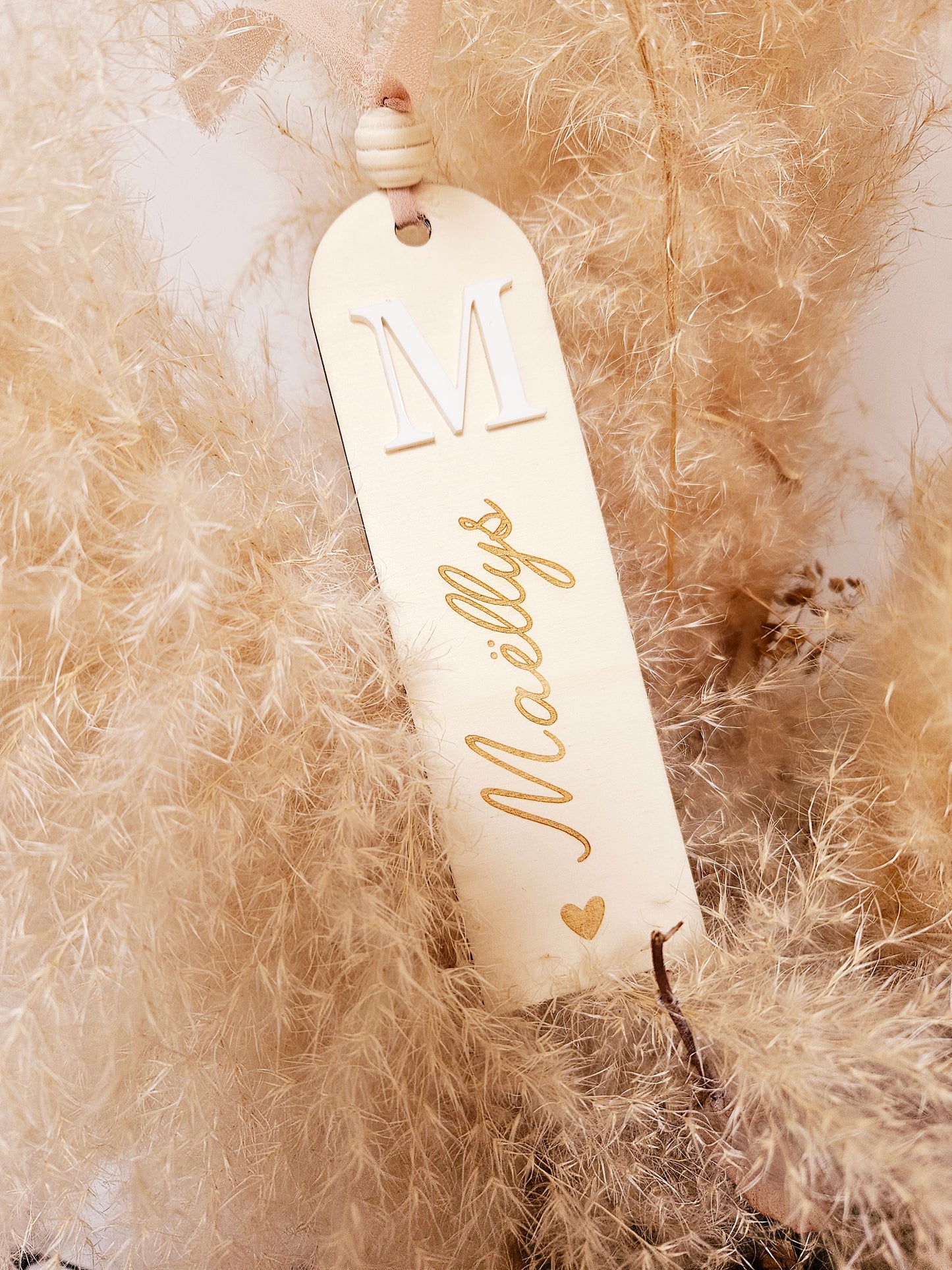 Marque page bois - personnalisé - léopard - initiale