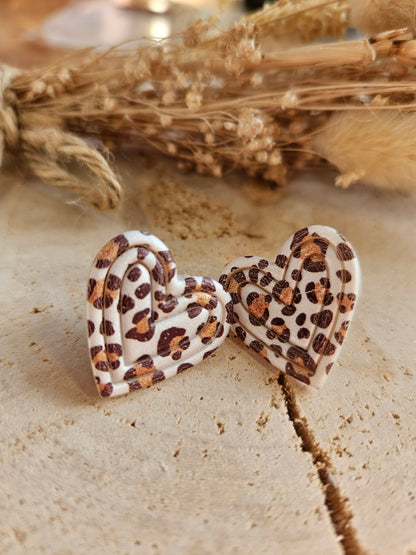 Pin's COEUR LEOPARD BROWN fête maman mamie papa papi.. cadeau personnalisé - cœur