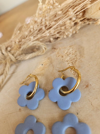 Pampilles interchangeables - par 2 - ZELIE  BLEU PIERRE