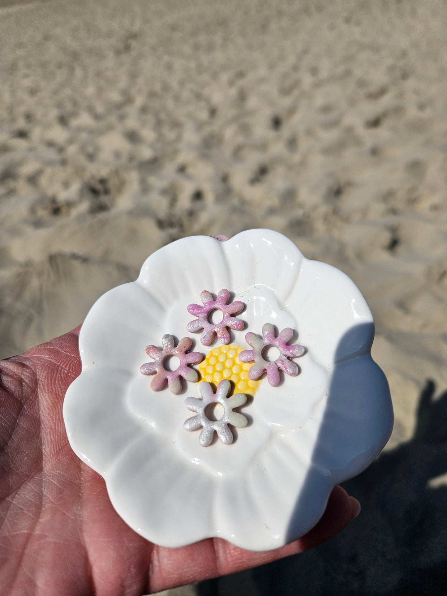 Pampilles interchangeables - par 2 - SOLENE - NACRÉ ROSE