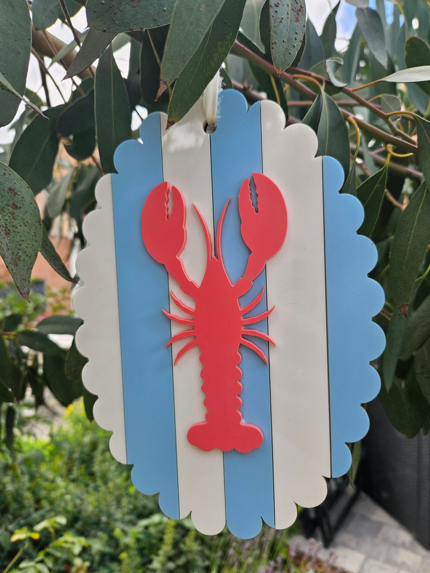 Cadre feston "LE HOMARD" - Bleu & blanc