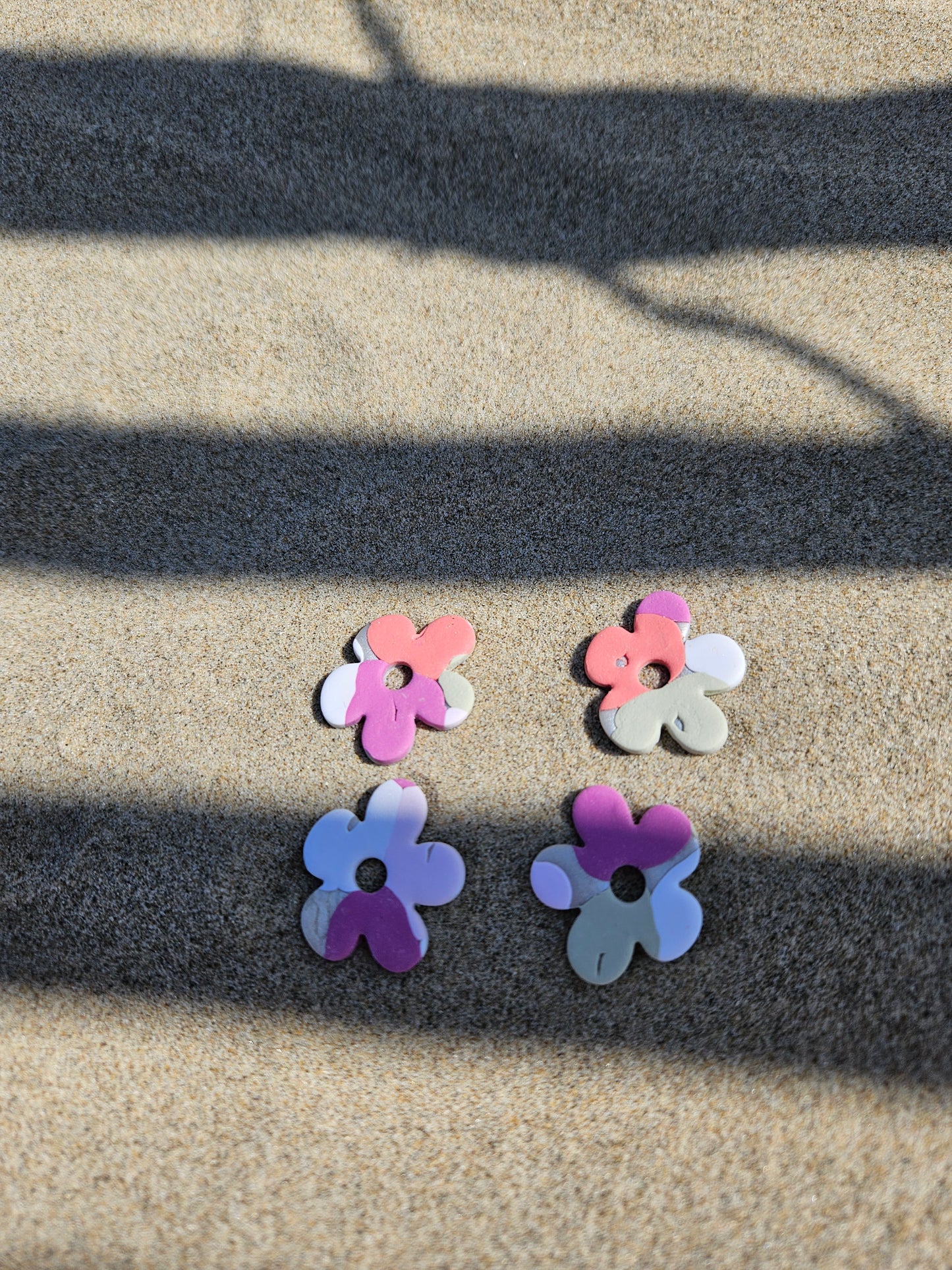 Pampilles interchangeables - par 2-  GEORGETTE - ARLEQUIN ROSE