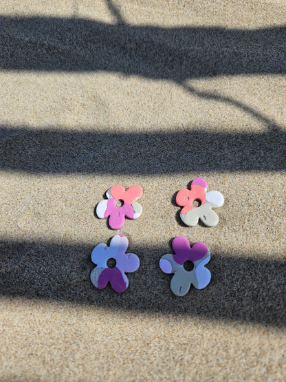 Pampilles interchangeables - par 2-  GEORGETTE - ARLEQUIN ROSE