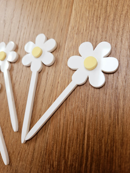 Mini Cake topper marguerite / décoration gâteau anniversaire, baptême mariage thème fleur marguerite pâquerette