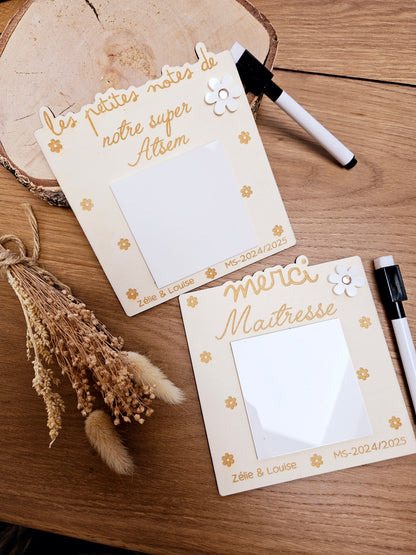 Support post it / Velléda  marguerite / fin année scolaire personnalisé | cadeau personnalisé | maîtresse - atsem - nounou - maître - cadeau merci