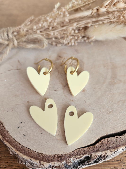 Pampilles interchangeables - par 2 - AMBRE  - JAUNE PASTEL