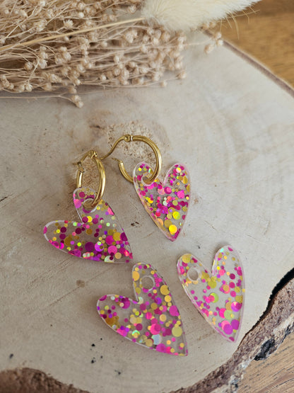 Pampilles interchangeables - par 2 - AMBRE - ROUGE MULTI COULEURS