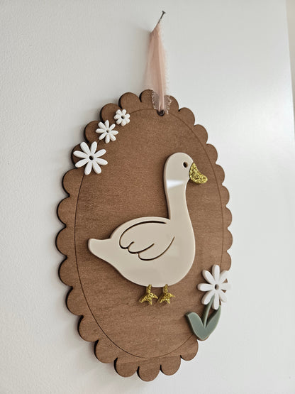 Cadre feston vintage "L'OIE ET LES FLEURS"