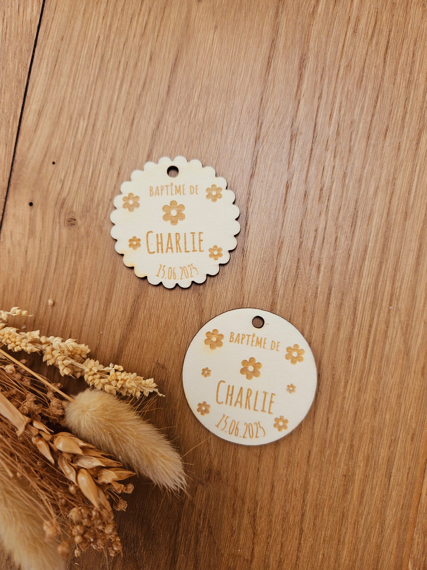 Etiquette personnalisée en bois MARGUERITTE