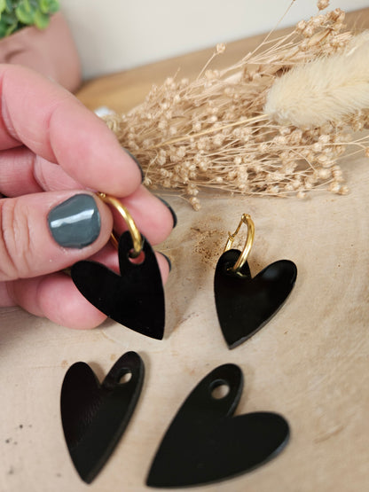 Pampilles interchangeables - par 2 - AMBRE - noir