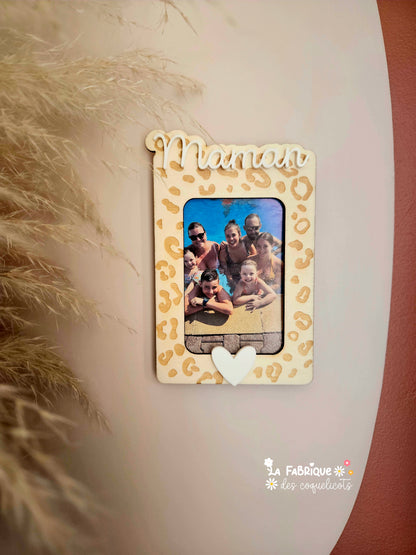 Polaroïd photo personnalisé arrondi bois - magnet