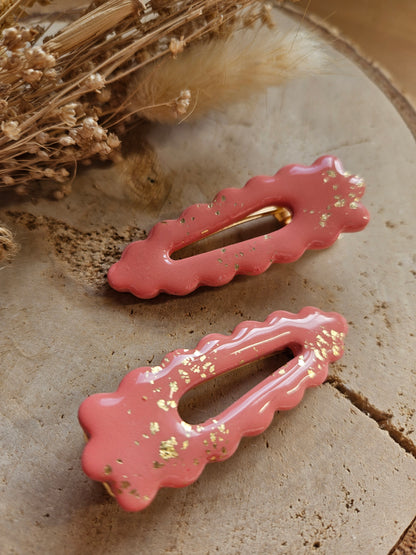 Barrette pince SAUMON DORÉ pour les cheveux, Pince crocodile pour Femme et Enfant, Idée cadeau petit budget