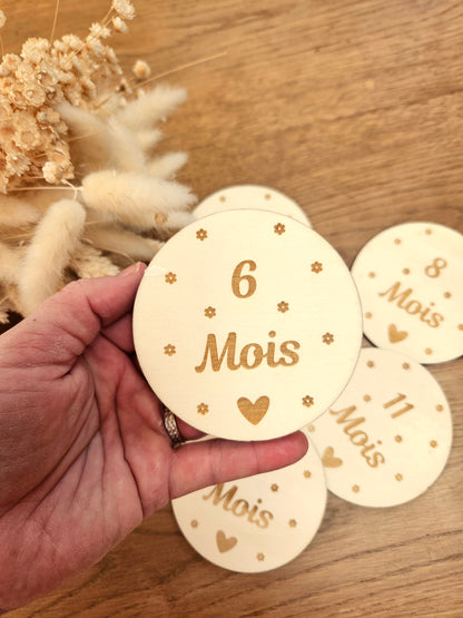 Plaque étape bébé - de 1 mois à 12 mois