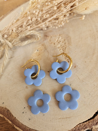 Pampilles interchangeables - par 2 - ZELIE  BLEU PIERRE