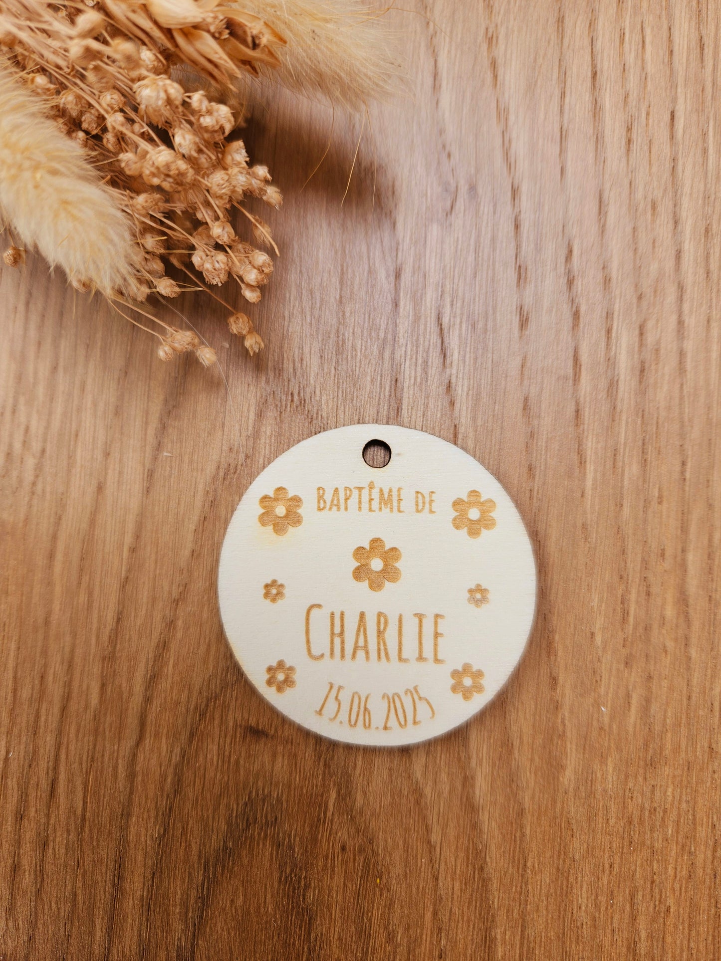 Etiquette personnalisée en bois MARGUERITTE