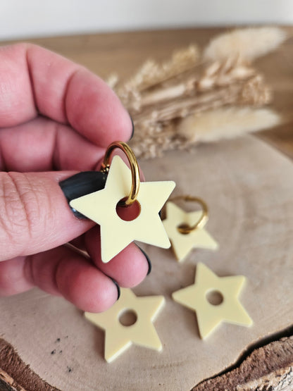 Pampilles interchangeables - par 2 - STAR - JAUNE PASTEL