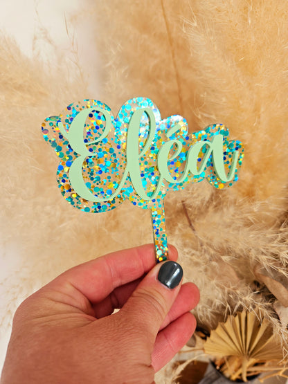 Cake topper PRÉNOM personnalisé / déco anniversaire baptême mariage communion / déco fille