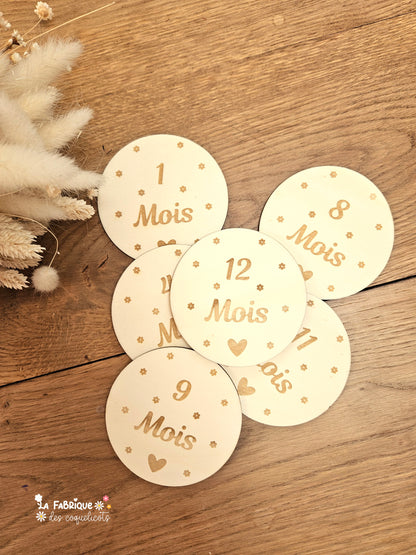 Plaque étape bébé - de 1 mois à 12 mois