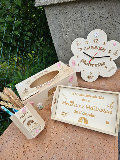 Boite à mouchoirs personnalisée Cadeau Maîtresse atsem nounou