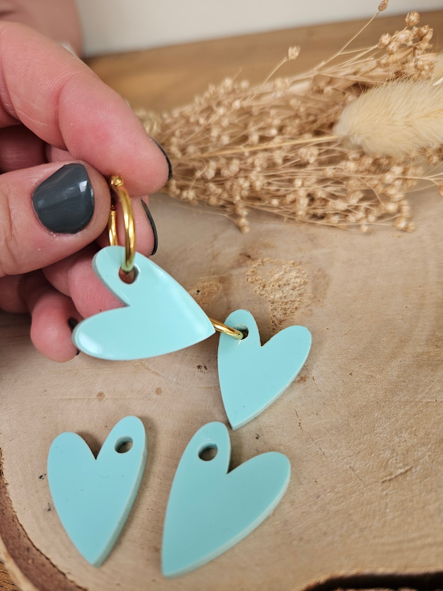 Pampilles interchangeables - par 2 - AMBRE  - BLEU TURQUOISE