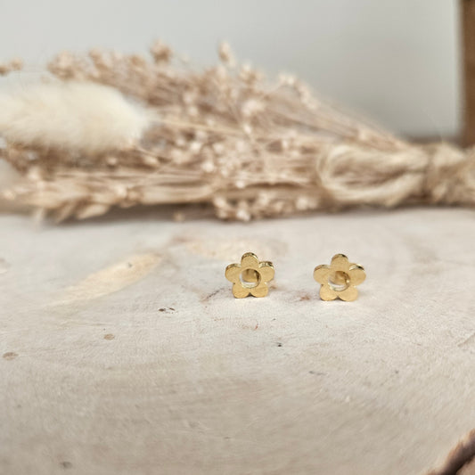 Boucles oreilles PETITE FLEUR - boucle oreille puce doré chat / enfant femme en Acier Inoxydable pour femme  Enfant / petite fleur doré petit prix
