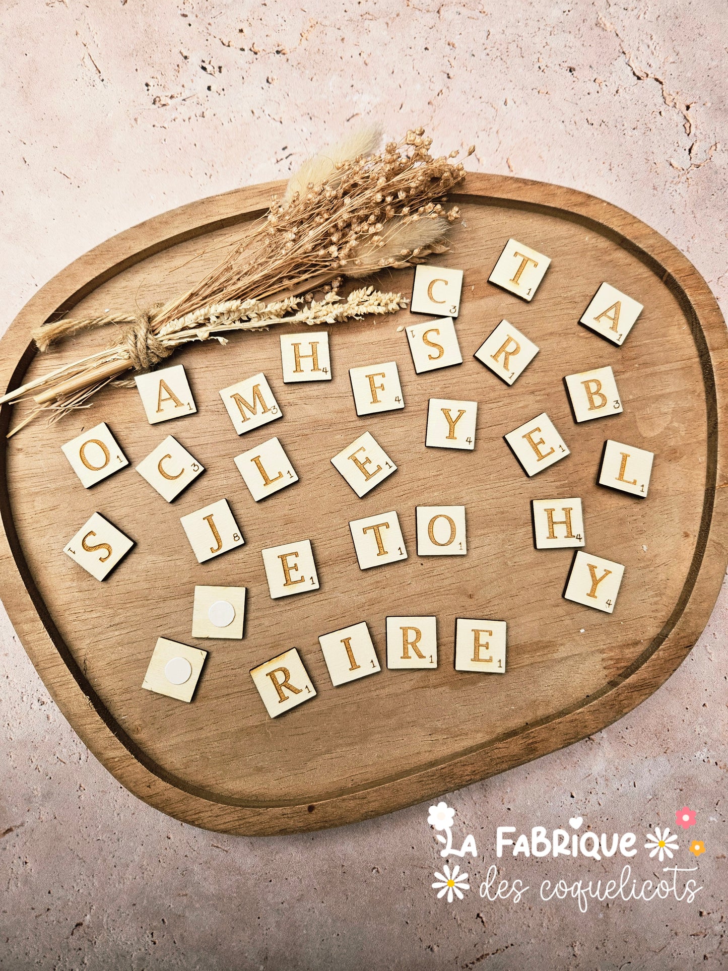 Lettre scrabble bois