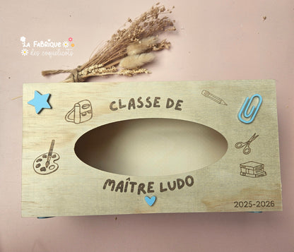 Boite à mouchoirs personnalisée Cadeau Maîtresse atsem nounou