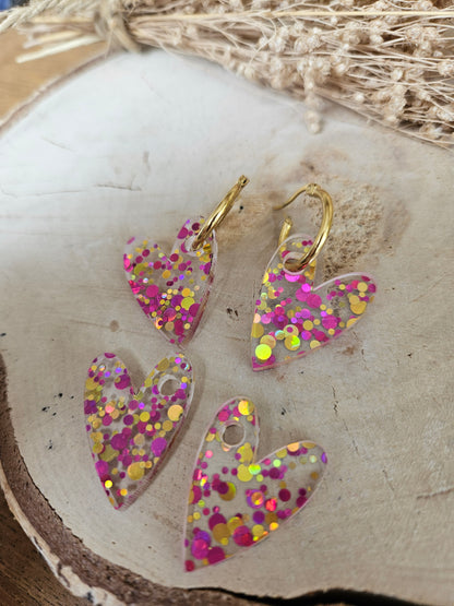 Pampilles interchangeables - par 2 - AMBRE - ROUGE MULTI COULEURS