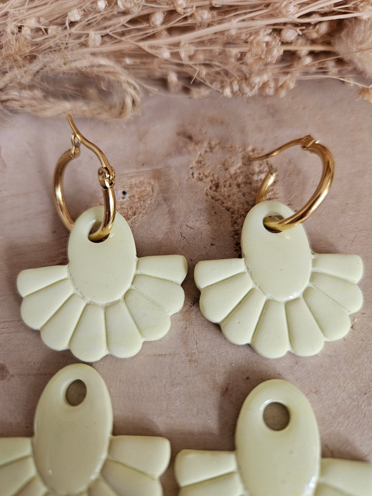 Pampilles interchangeables - par 2 - - LYLY  JAUNE VERT