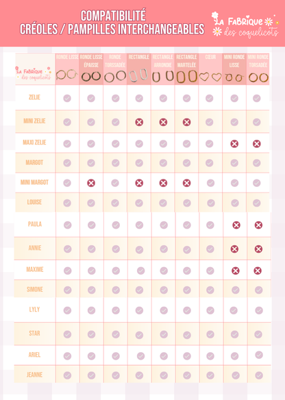 CRÉOLES pour pampilles interchangeables