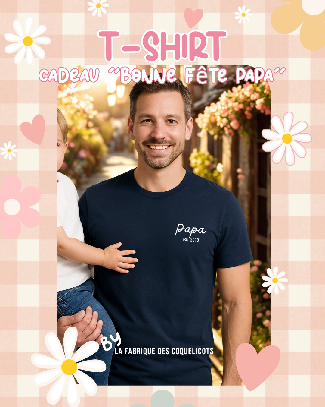 Tshirt personnalisé | pour papa papy fête des pères parrain témoin cadeau homme
